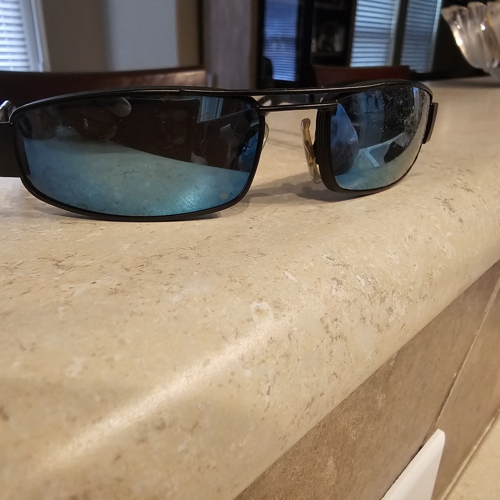 Men's Rectangular DIESEL  Blue Mirrored Sunglasses